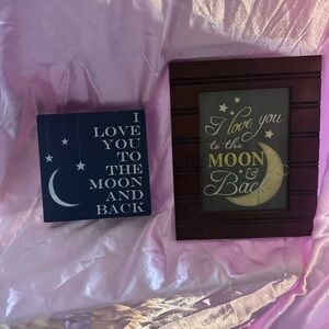 Navy Blue 'I Love You to the Moon and Back' Sign